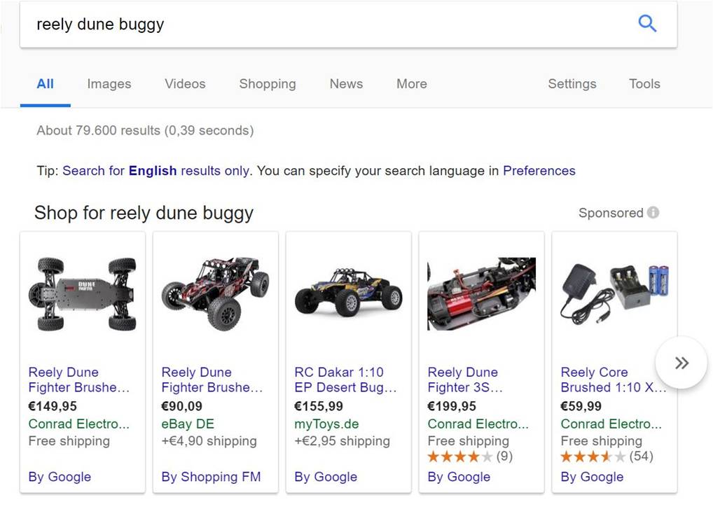 Google Shopping Anzeige